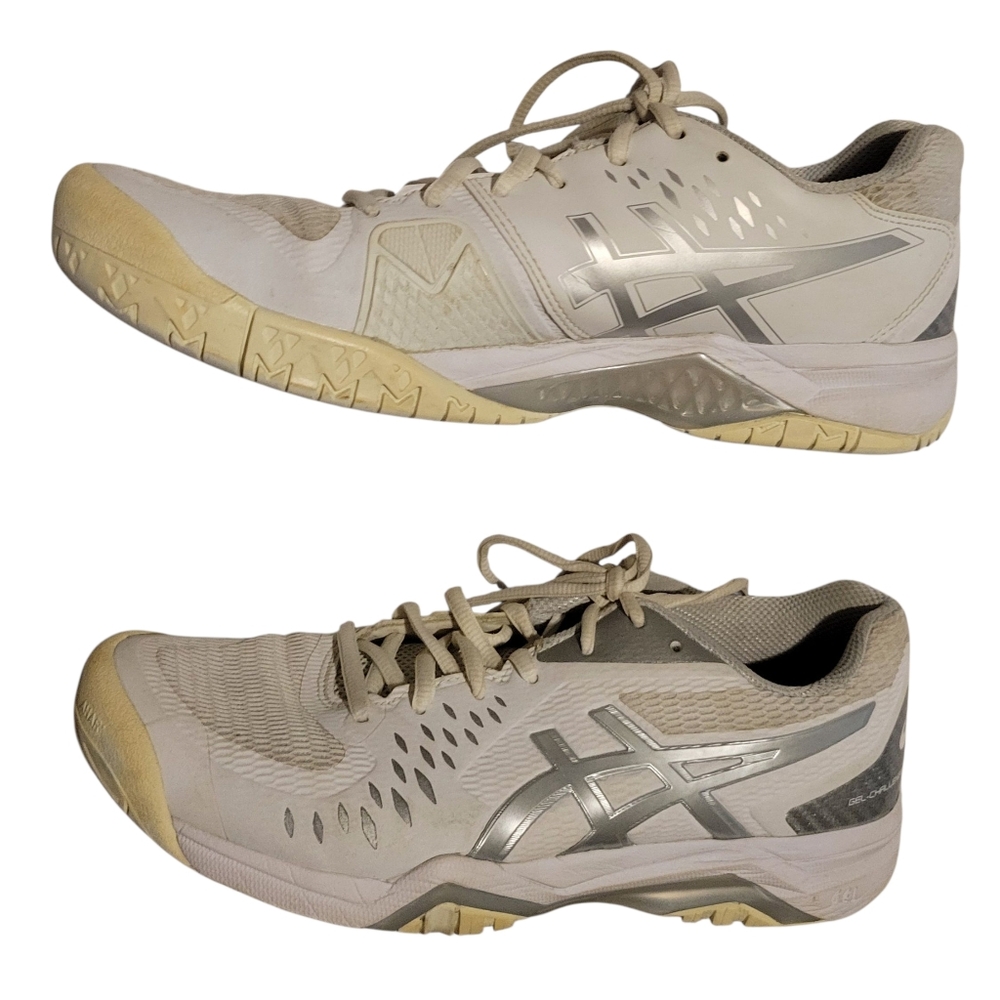 Womens ASICS GEL CHALLENGER 12 Sports Sneakers White And Silver Size 8.5
